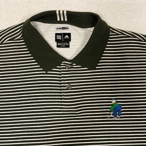 Adidas clima lite striped embroidered golf polo large